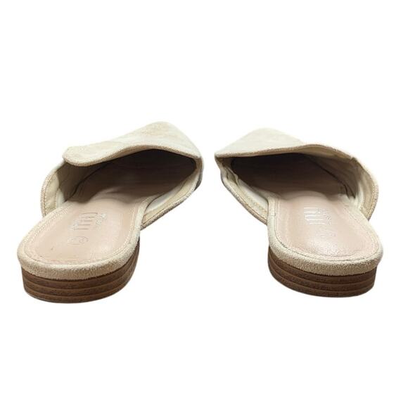 Musshoe Womens Size 9.5 Beige Faux Suede Closed Pointy Toe Mules Flats Shoes - Picture 5 of 7